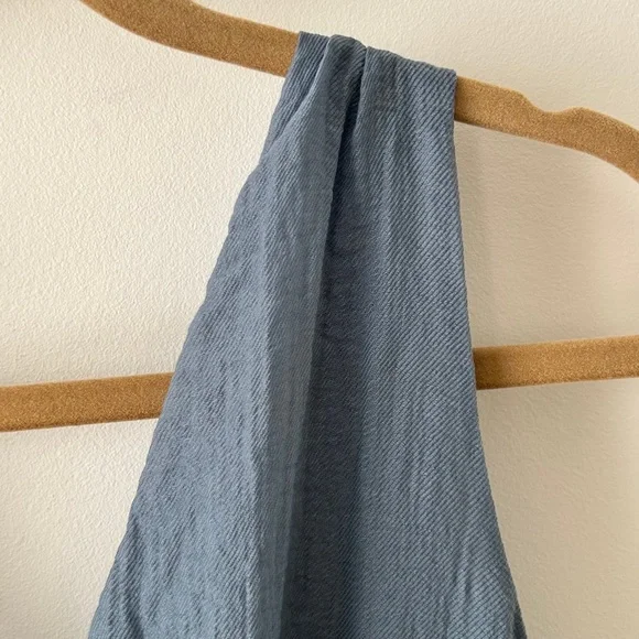 Vince Blue Smocked Tiered Midi Dress - Picture 6 of 16